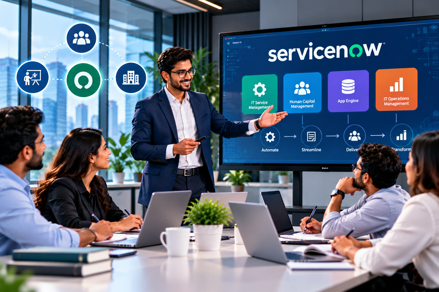 ServiceNow corporate and team training session